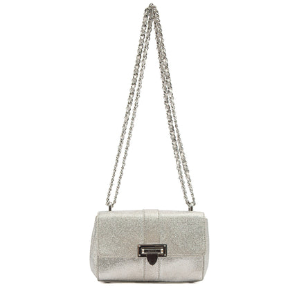 Aspinal of London Shoulder Bag Lottie Micro in Metallic, Leather — Lifestyle View