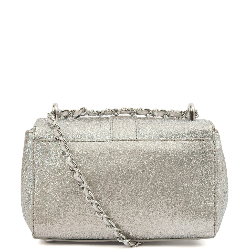 Aspinal of London Shoulder Bag Lottie Micro in Metallic, Leather — Back View