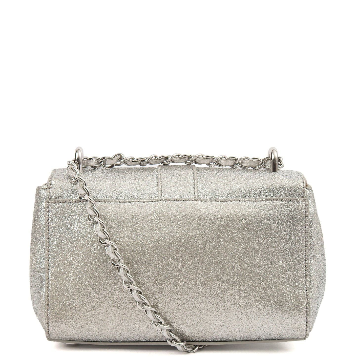 Aspinal of London Shoulder Bag Lottie Micro in Metallic, Leather — Back View