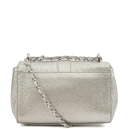 Aspinal of London Shoulder Bag Lottie Micro in Metallic, Leather — Back View