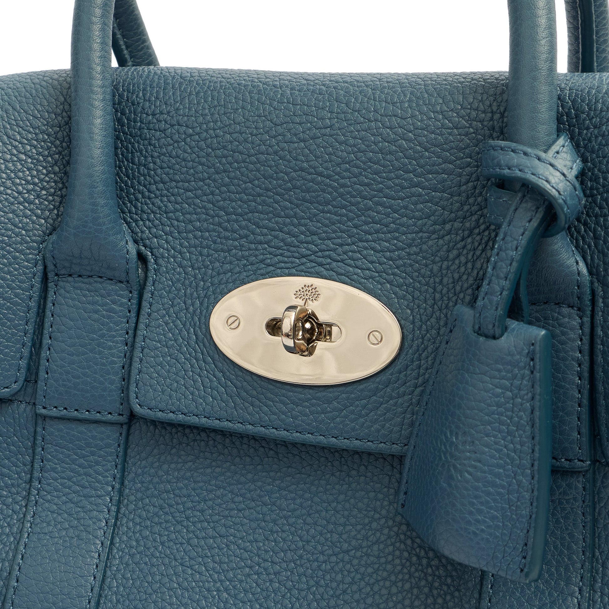 Mulberry Cross Body Bayswater with Strap- Small in Steel Blue, Leather — Lifestyle View