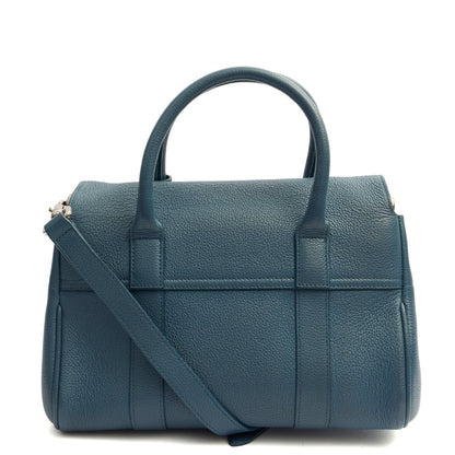 Mulberry Cross Body Bayswater with Strap- Small in Steel Blue, Leather — Back View