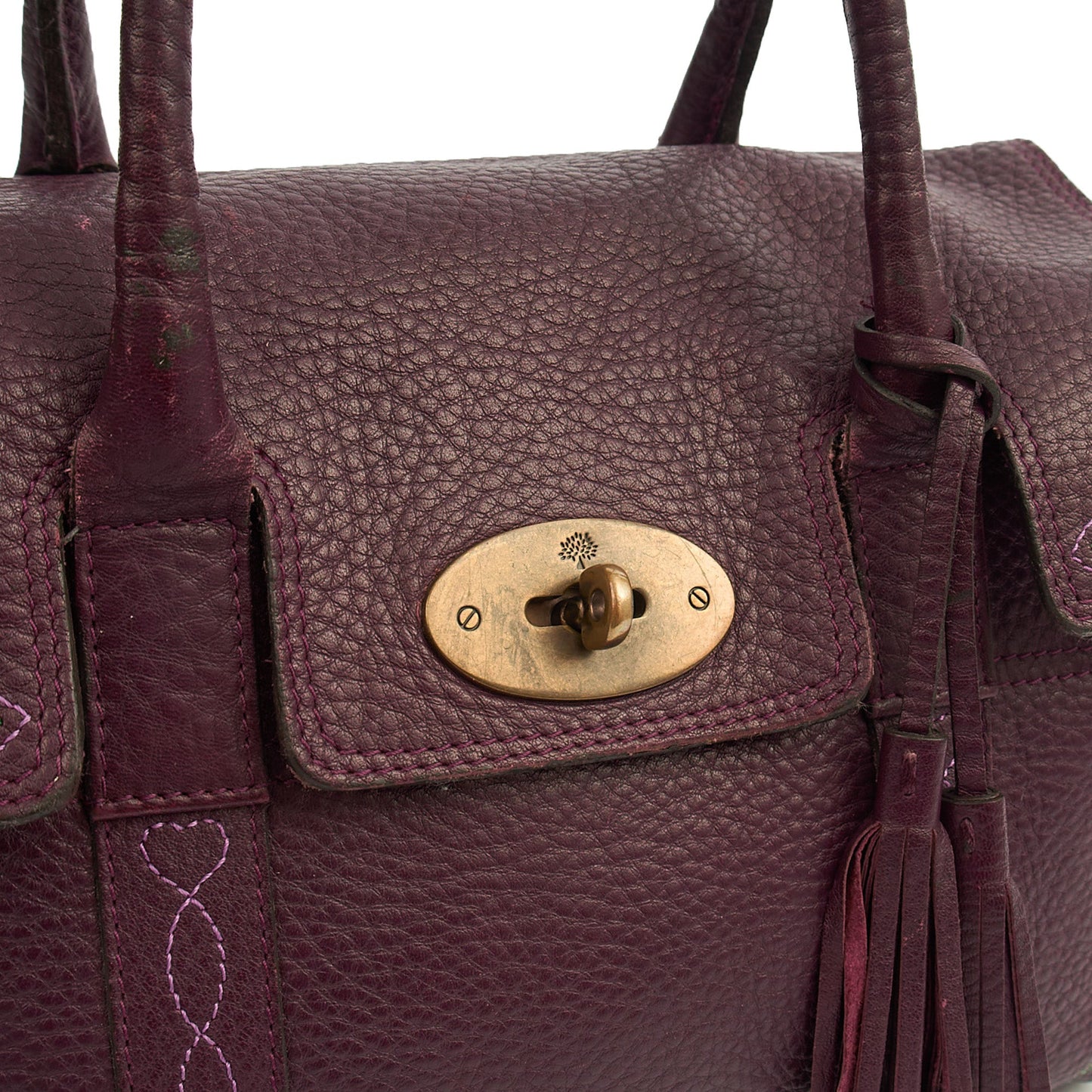 Mulberry Top Handle Bayswater- Small in Burgundy, Calfskin Leather — Alternate View 7