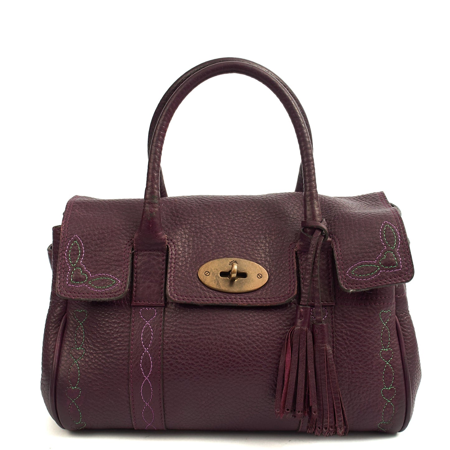 Mulberry Top Handle Bayswater- Small in Burgundy, Calfskin Leather — Alternate View 9