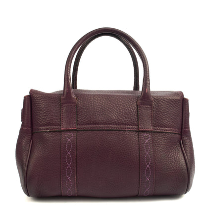 Mulberry Top Handle Bayswater- Small in Burgundy, Calfskin Leather — Detail View