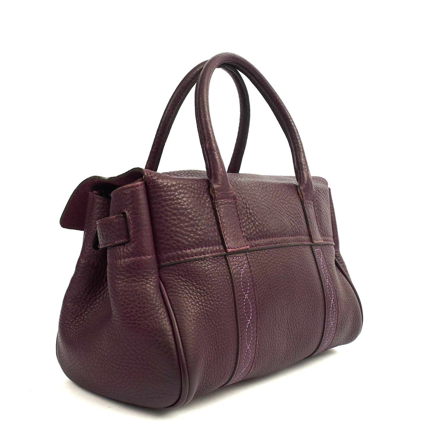 Mulberry Top Handle Bayswater- Small in Burgundy, Calfskin Leather — Top View