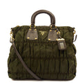 Prada Tote Lux Tote in Green, Nylon — Front View