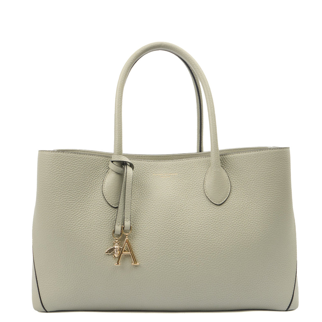 Aspinal of London Tote London Tote- Large in Blue, Leather — Front View