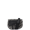 Christian Dior Cross Body Homme - Saddle Bag in Blue, Fabric — Front View