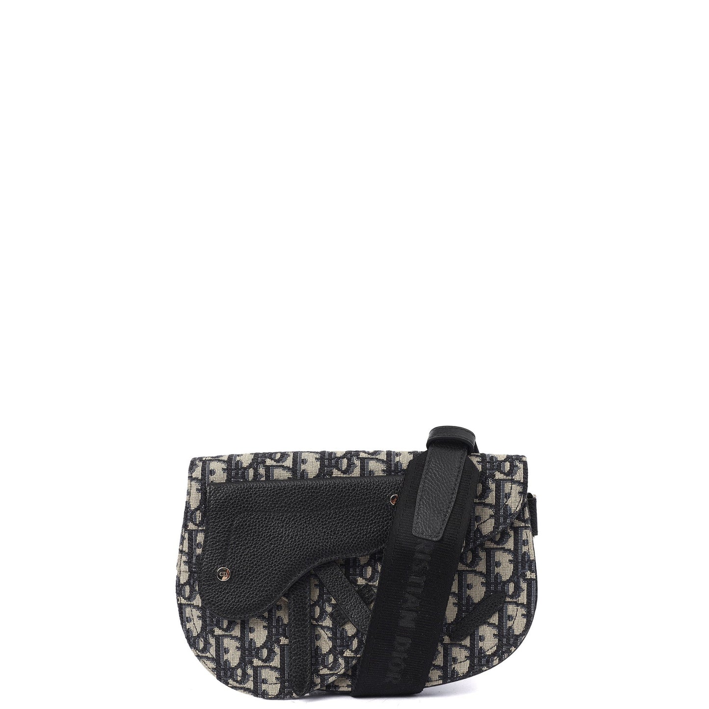 Christian Dior Cross Body Homme - Saddle Bag in Blue, Fabric — Front View