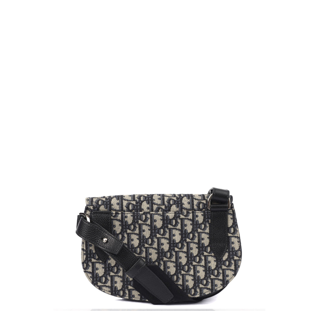 Christian Dior Cross Body Homme - Saddle Bag in Blue, Fabric — Back View