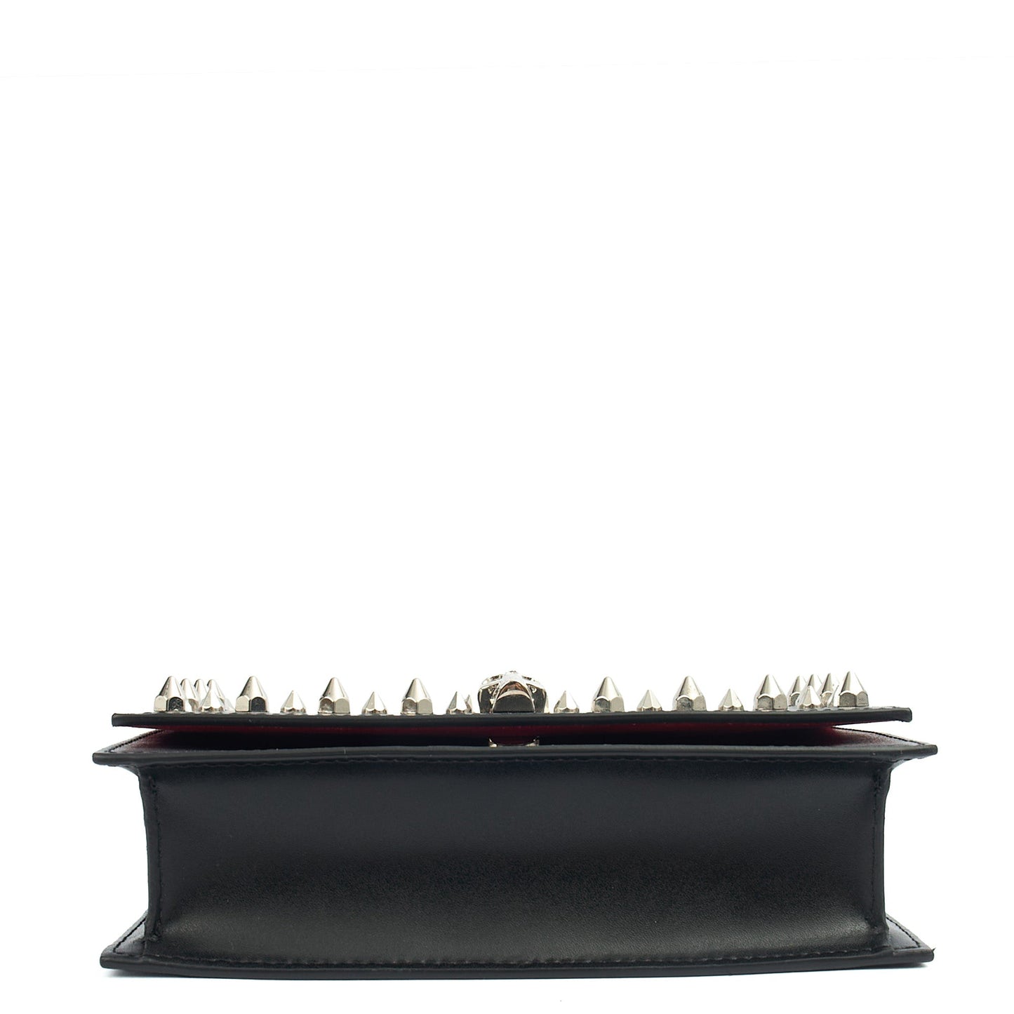 Alexander McQueen Cross Body Skull Lock Shoulder Bag - Small in Black, Leather — Top View