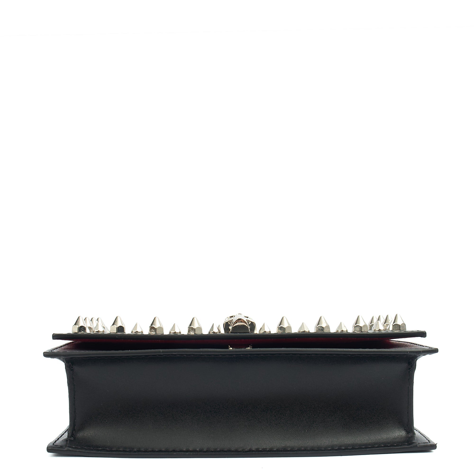 Alexander McQueen Cross Body Skull Lock Shoulder Bag - Small in Black, Leather — Top View