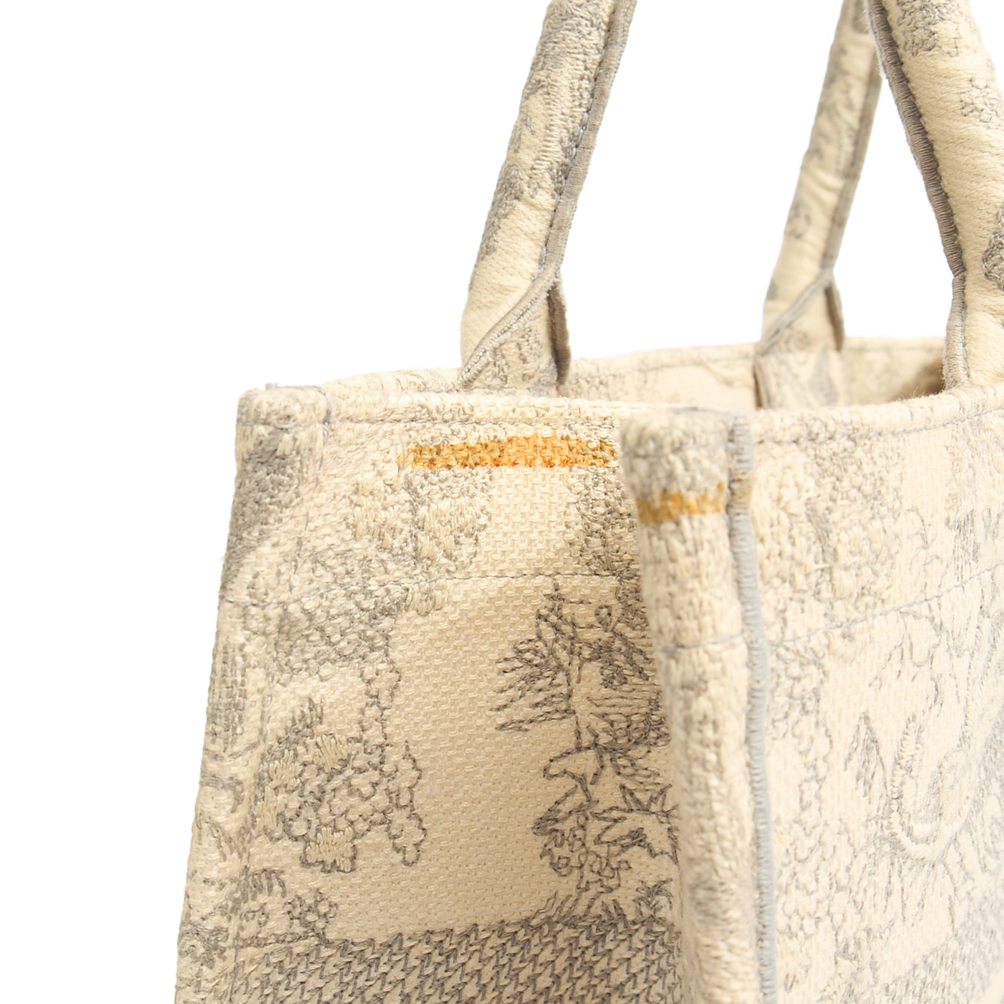 Christian Dior Tote Book Tote - Small in Blue, Dior Oblique Embroidery — Detail View