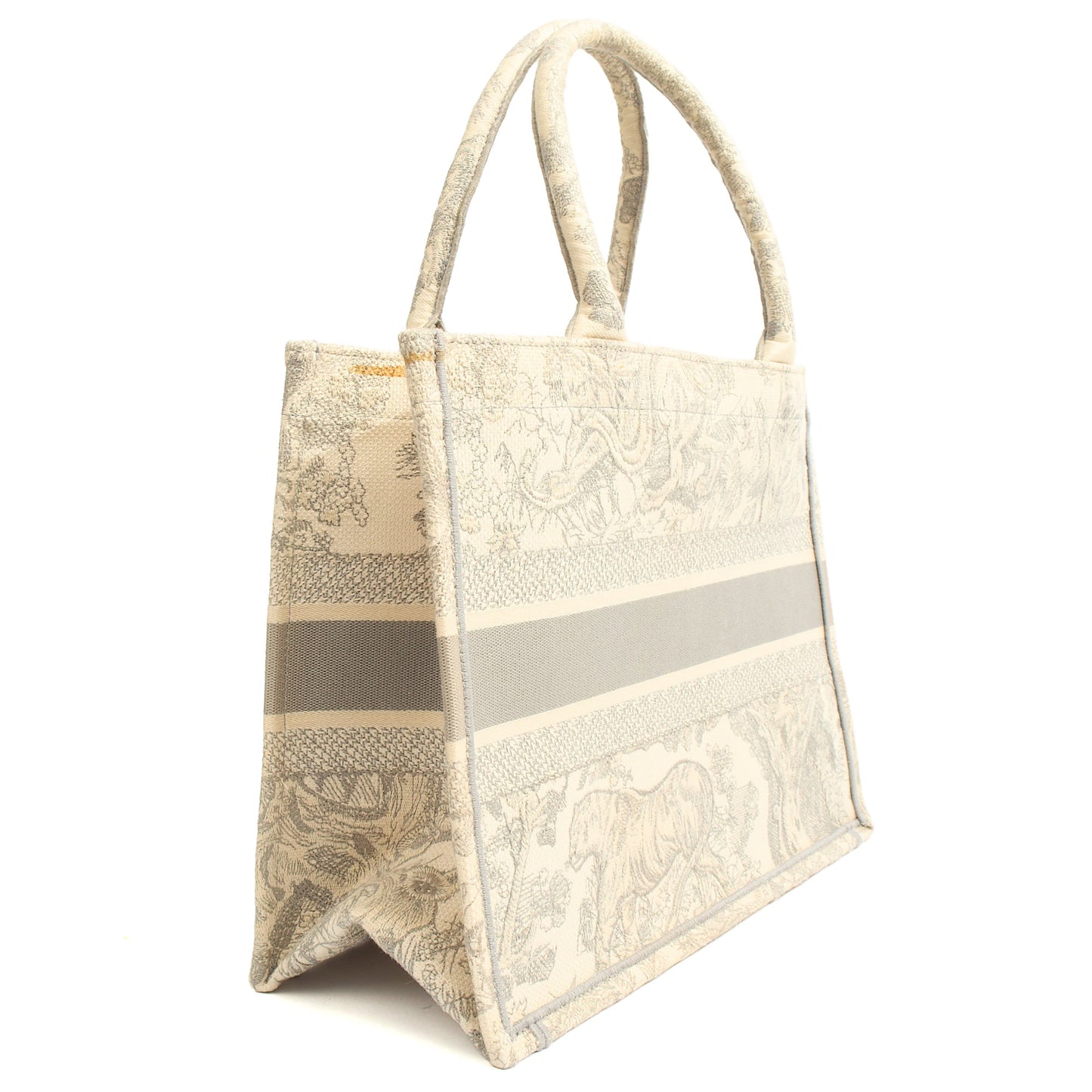Christian Dior Tote Book Tote - Small in Blue, Dior Oblique Embroidery — Side View