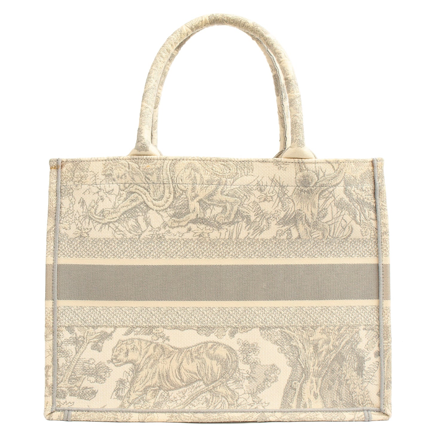Christian Dior Tote Book Tote - Small in Blue, Dior Oblique Embroidery — Back View