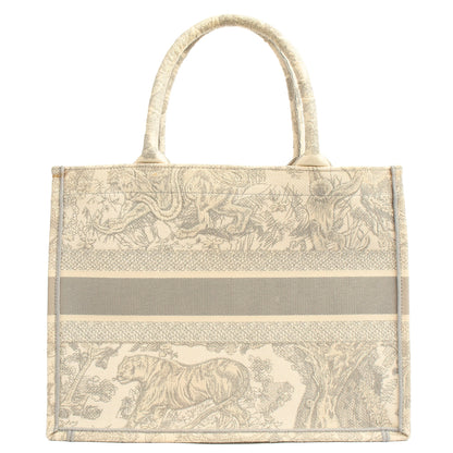Christian Dior Tote Book Tote - Small in Blue, Dior Oblique Embroidery — Back View