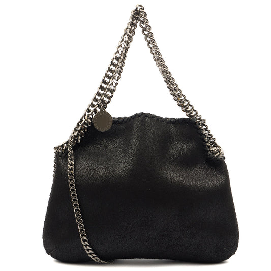 Stella McCartney Tote Falabella Tote in Black, Velvet — Front View
