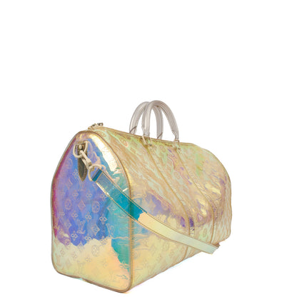 Louis Vuitton Soft Sided Prism Keepall Bandouliere 50 in Multi, Plastic — Back View