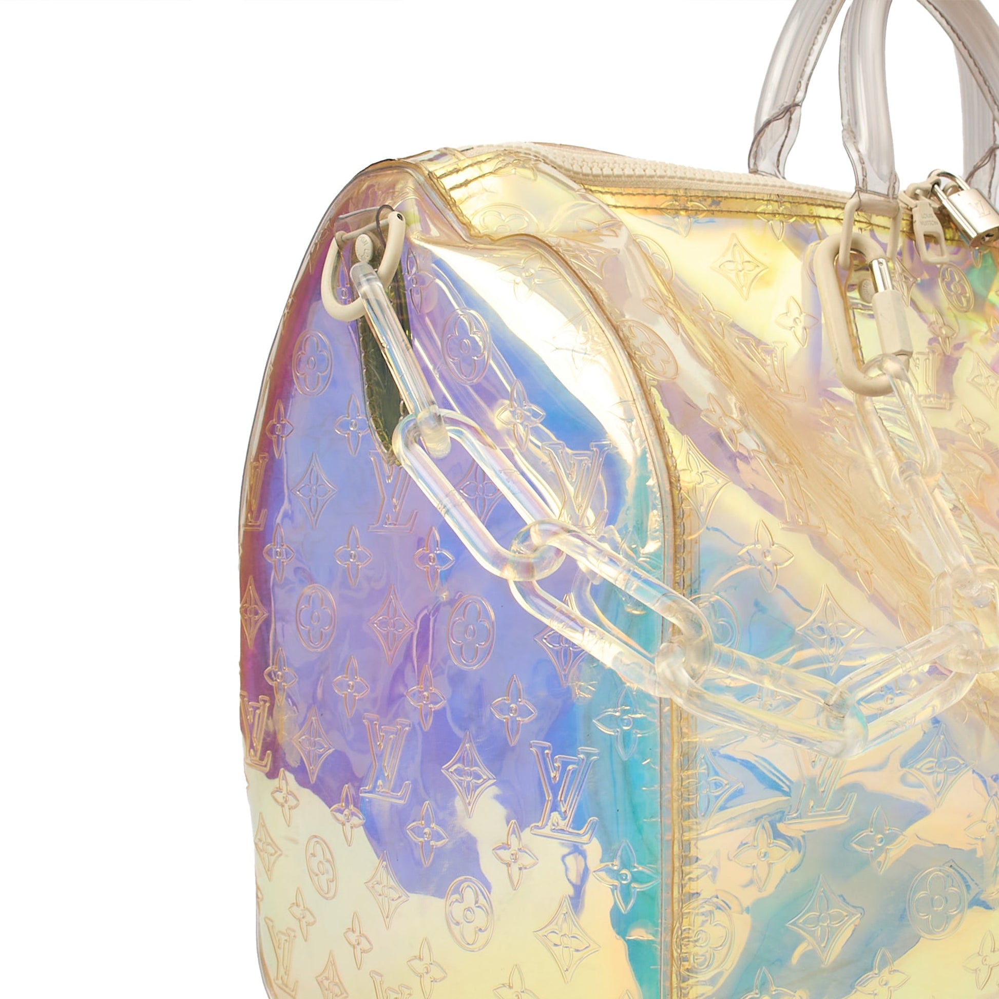 Louis Vuitton Soft Sided Prism Keepall Bandouliere 50 in Multi, Plastic — Lifestyle View