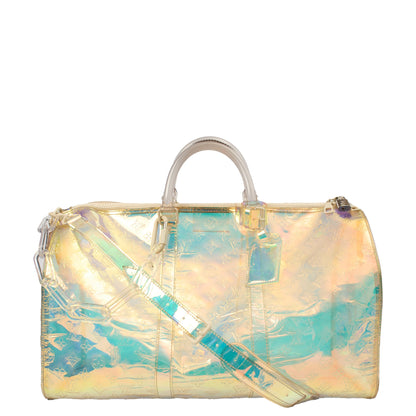 Louis Vuitton Soft Sided Prism Keepall Bandouliere 50 in Multi, Plastic — Front View