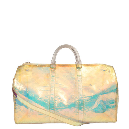 Louis Vuitton Soft Sided Prism Keepall Bandouliere 50 in Multi, Plastic — Top View