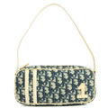 Christian Dior Shoulder Bag Trotter Pochette in Blue, Canvas — Front View