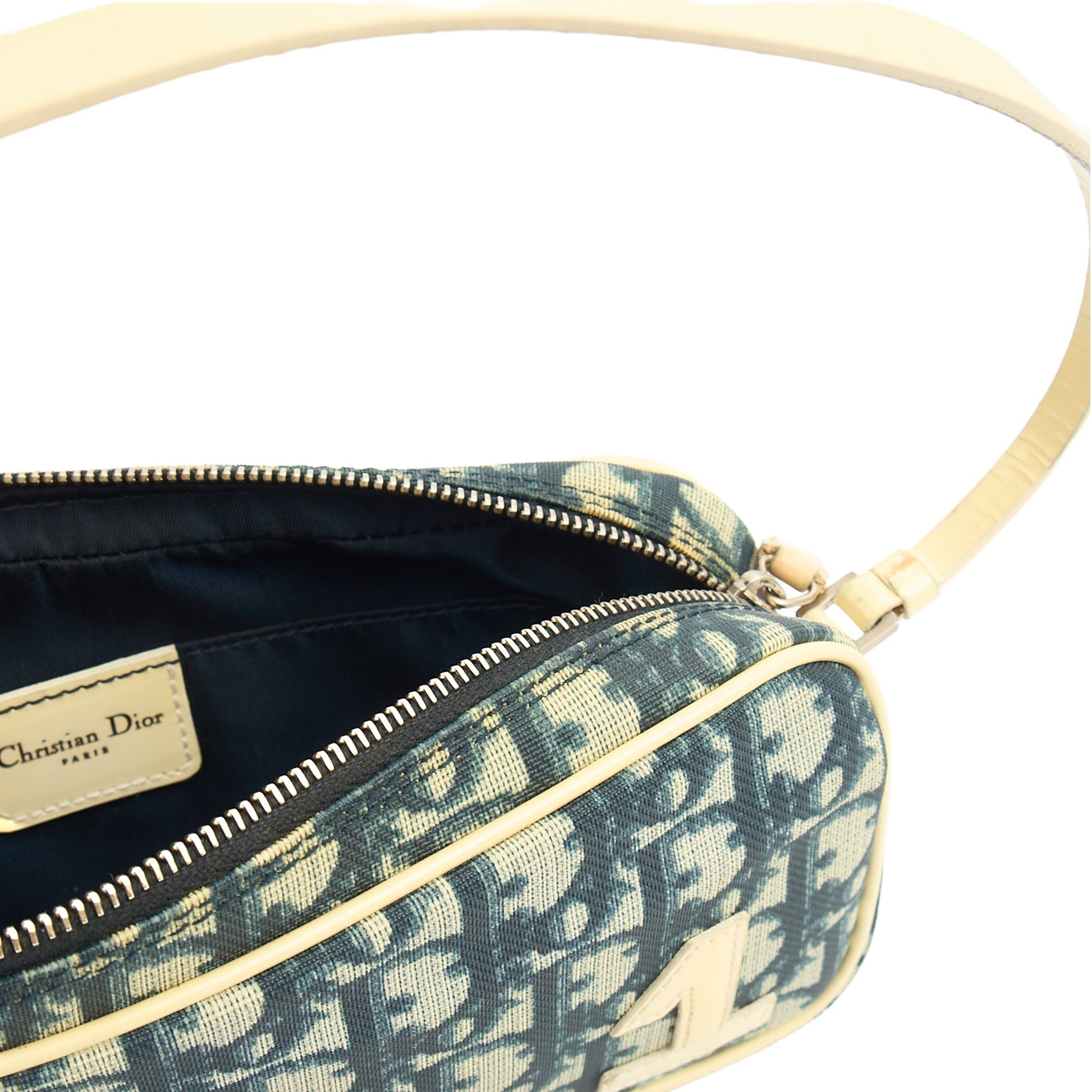 Christian Dior Shoulder Bag Trotter Pochette in Blue, Canvas — Lifestyle View