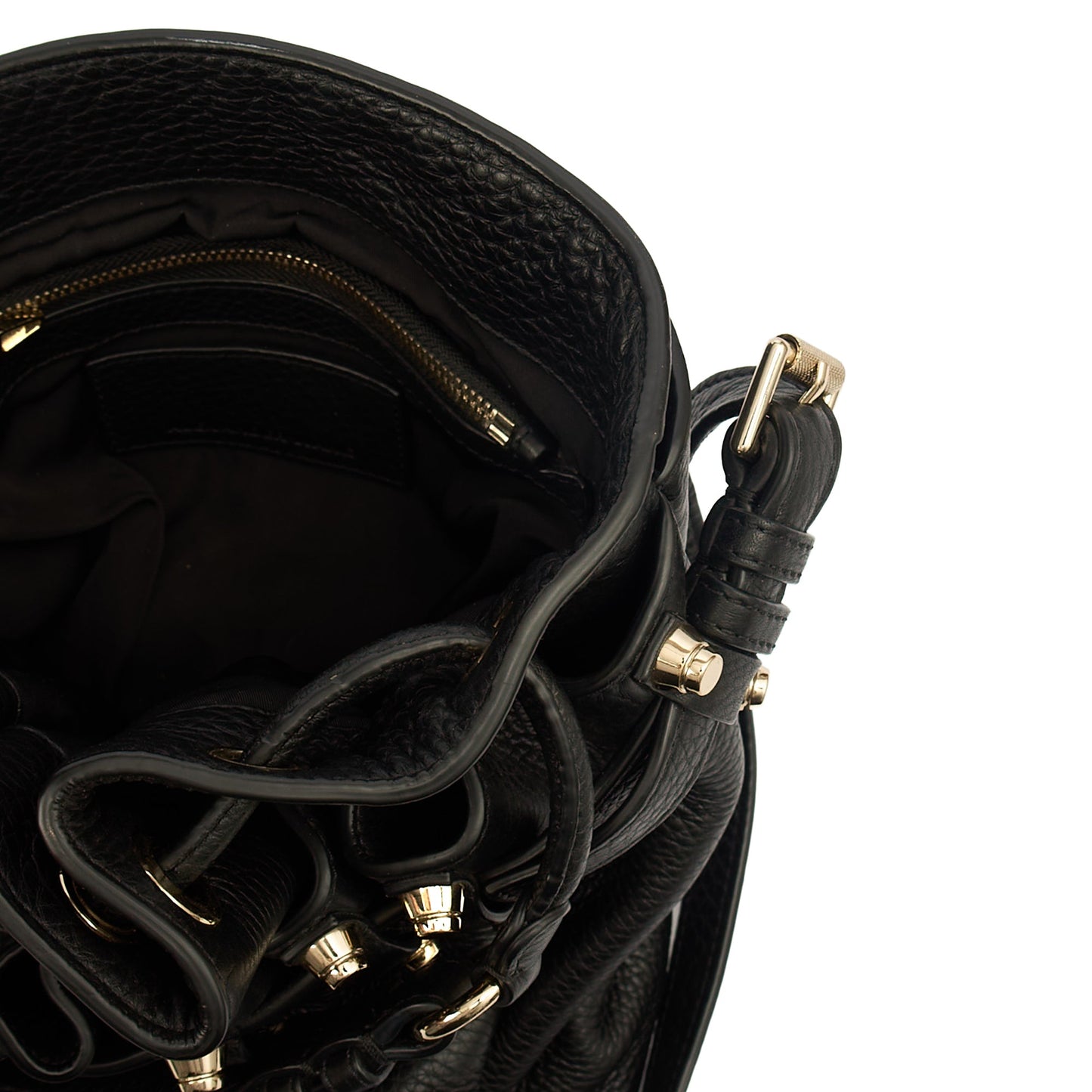 Alexander Wang Bucket Bag Diego Bucket Bag in Black, Leather — Detail View