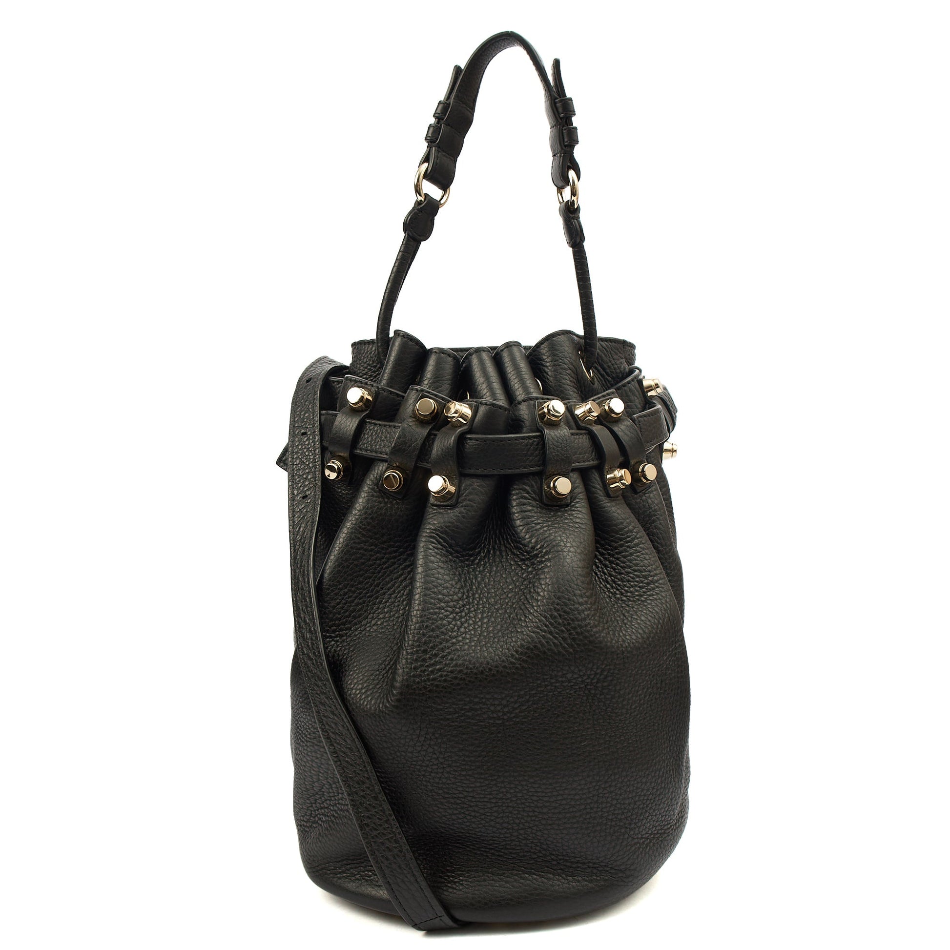 Alexander Wang Bucket Bag Diego Bucket Bag in Black, Leather — Front View