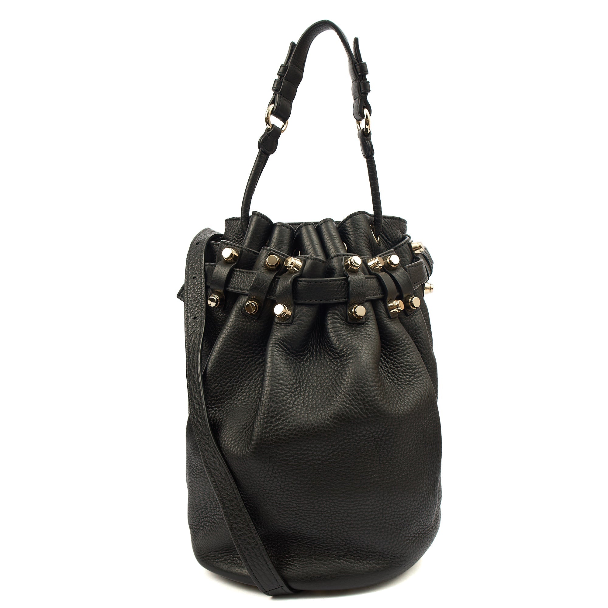 Alexander Wang Bucket Bag Diego Bucket Bag in Black, Leather — Front View