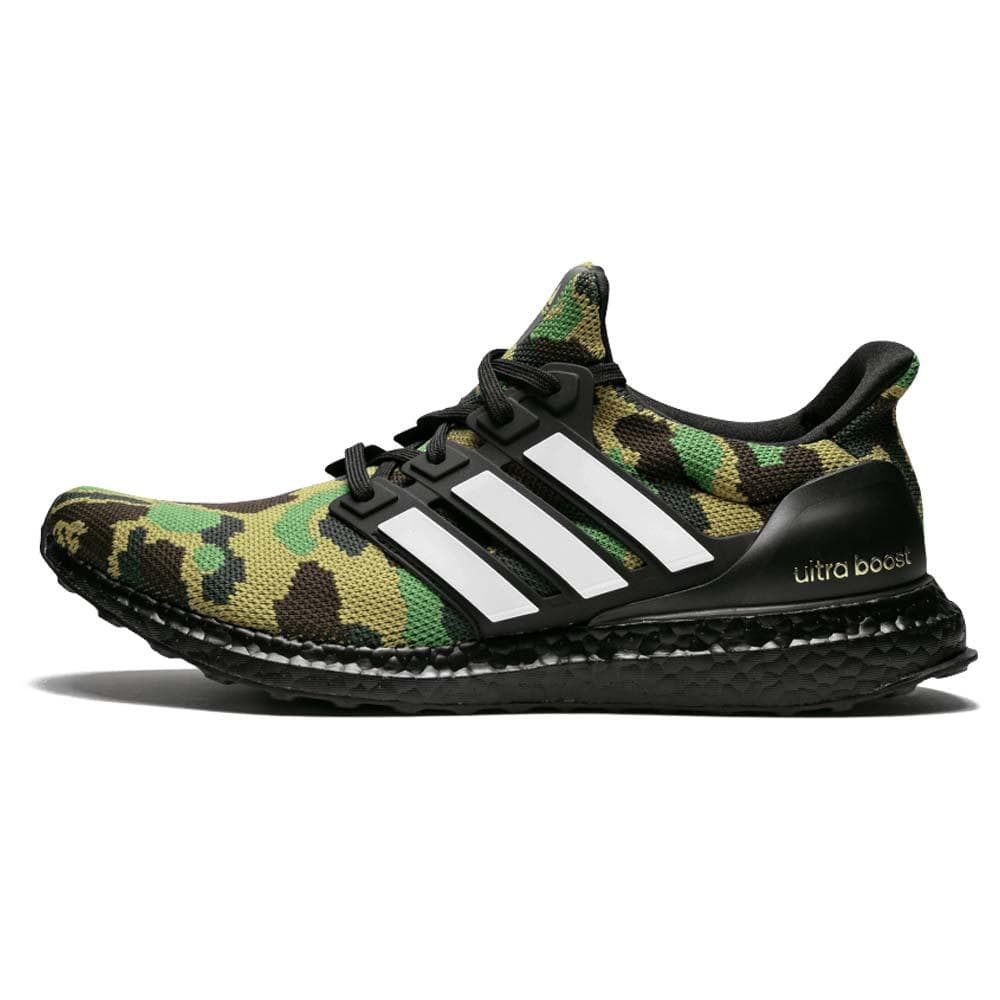 BAPE x adidas Ultra Boost Green Camo — UK 3.5 | EU 36 | US 4 — Front View