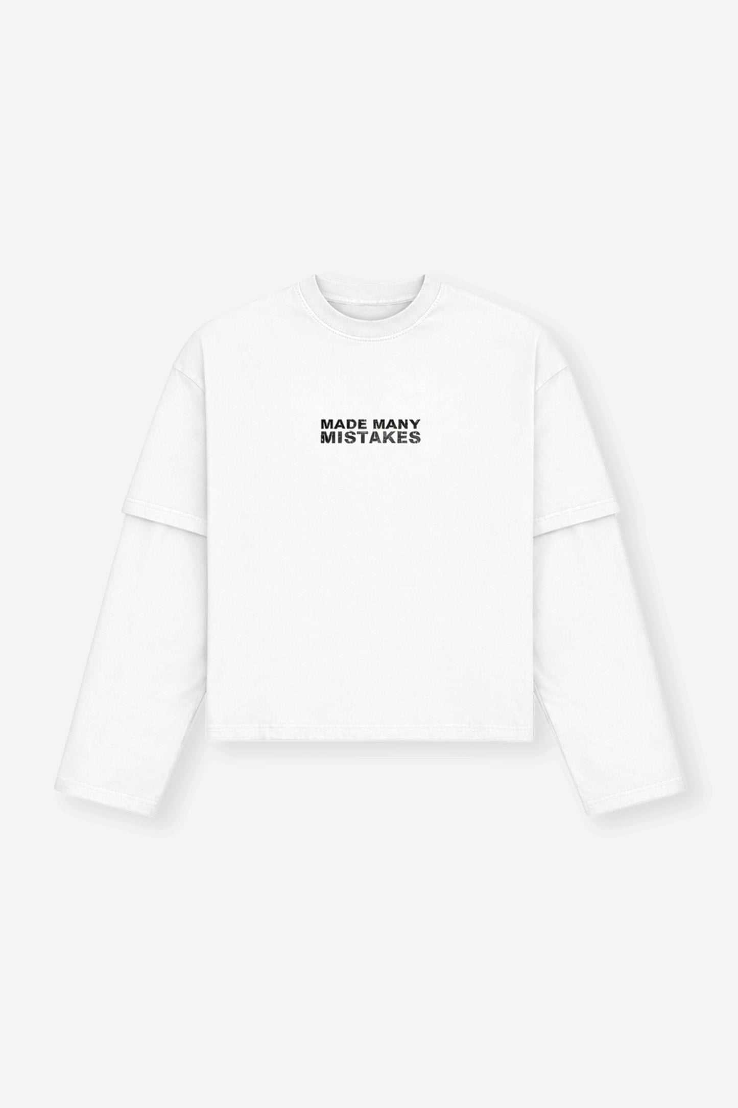 Benir Clothing Made Many Mistakes T-Shirt - Off White — XS — Front View