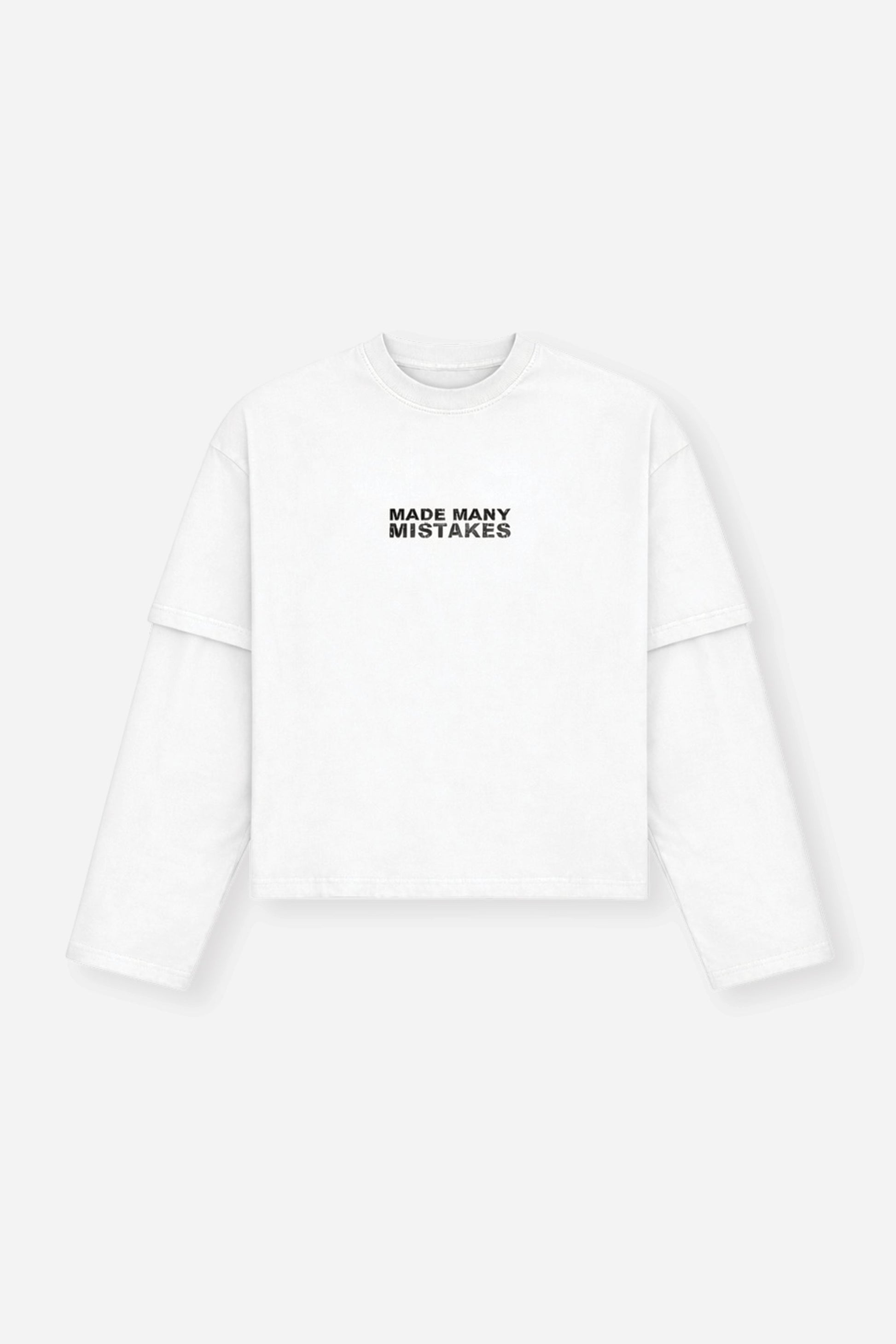 Benir Clothing Made Many Mistakes T-Shirt - Off White — XS — Front View