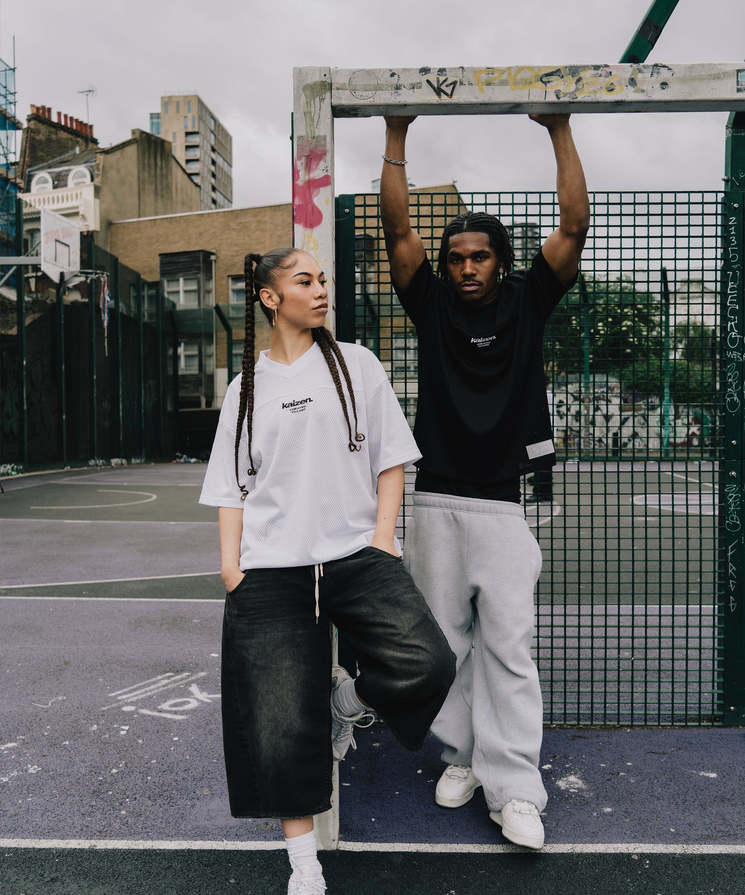 KAIZEN MARKET WHITE MESH JERSEY — XS — Back View