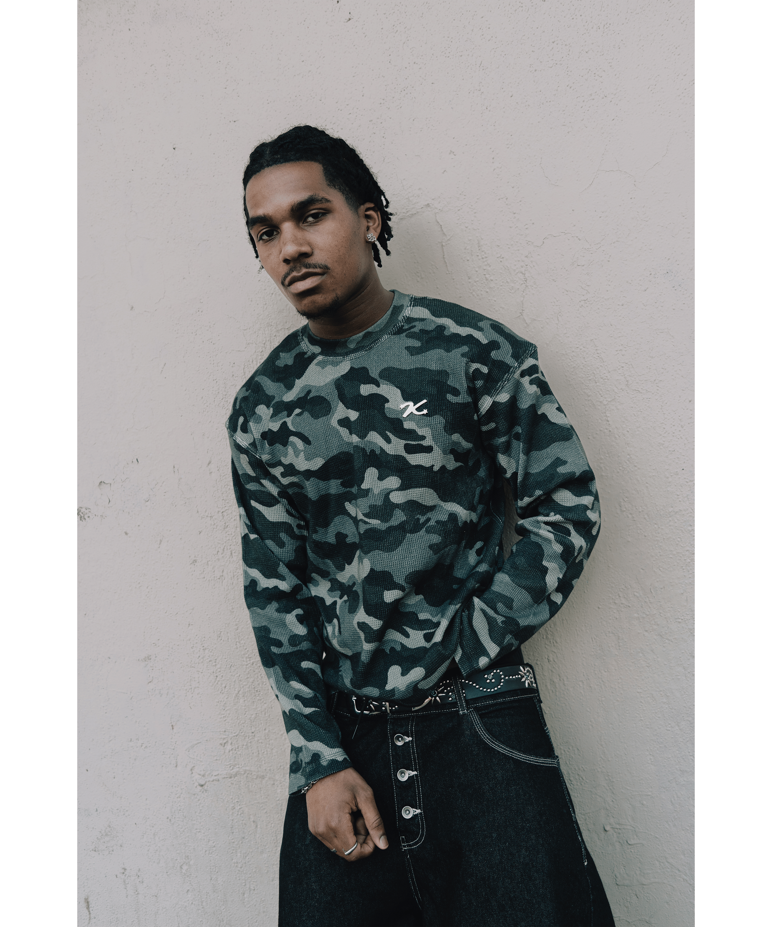 KAIZEN MARKET CAMO WAFFLE LONGSLEEVE — XS — Back View