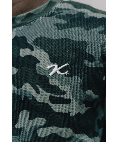 KAIZEN MARKET CAMO WAFFLE LONGSLEEVE — XS — Detail View