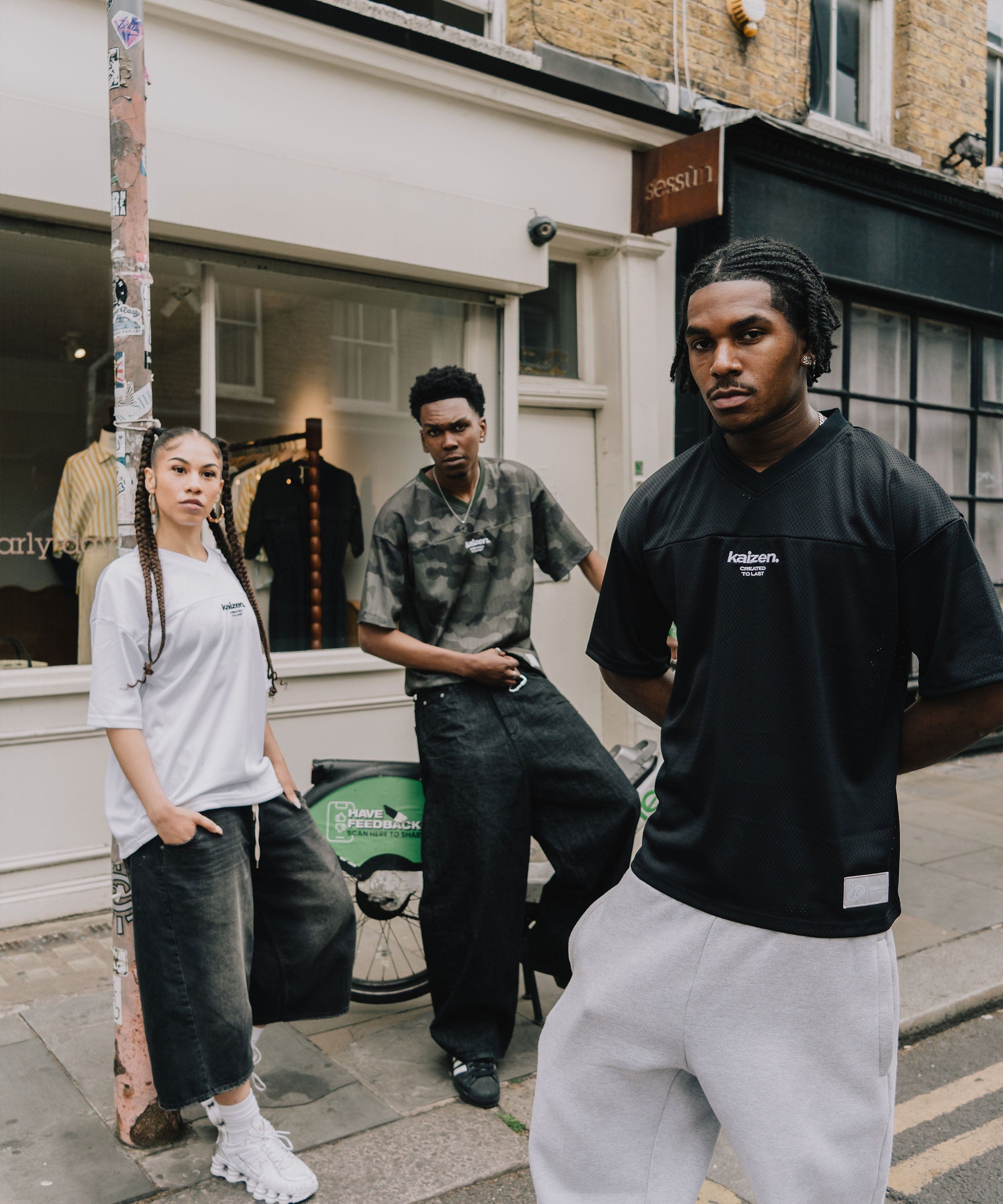 KAIZEN MARKET BLACK MESH JERSEY — XS — Top View