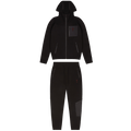 Trapstar Irongate T Fleece Zip Tracksuit-Blackout Edition/Red — XXS — Front View