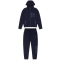 Trapstar Irongate T Fleece Zip Tracksuit-Navy/Yellow — XXS — Front View
