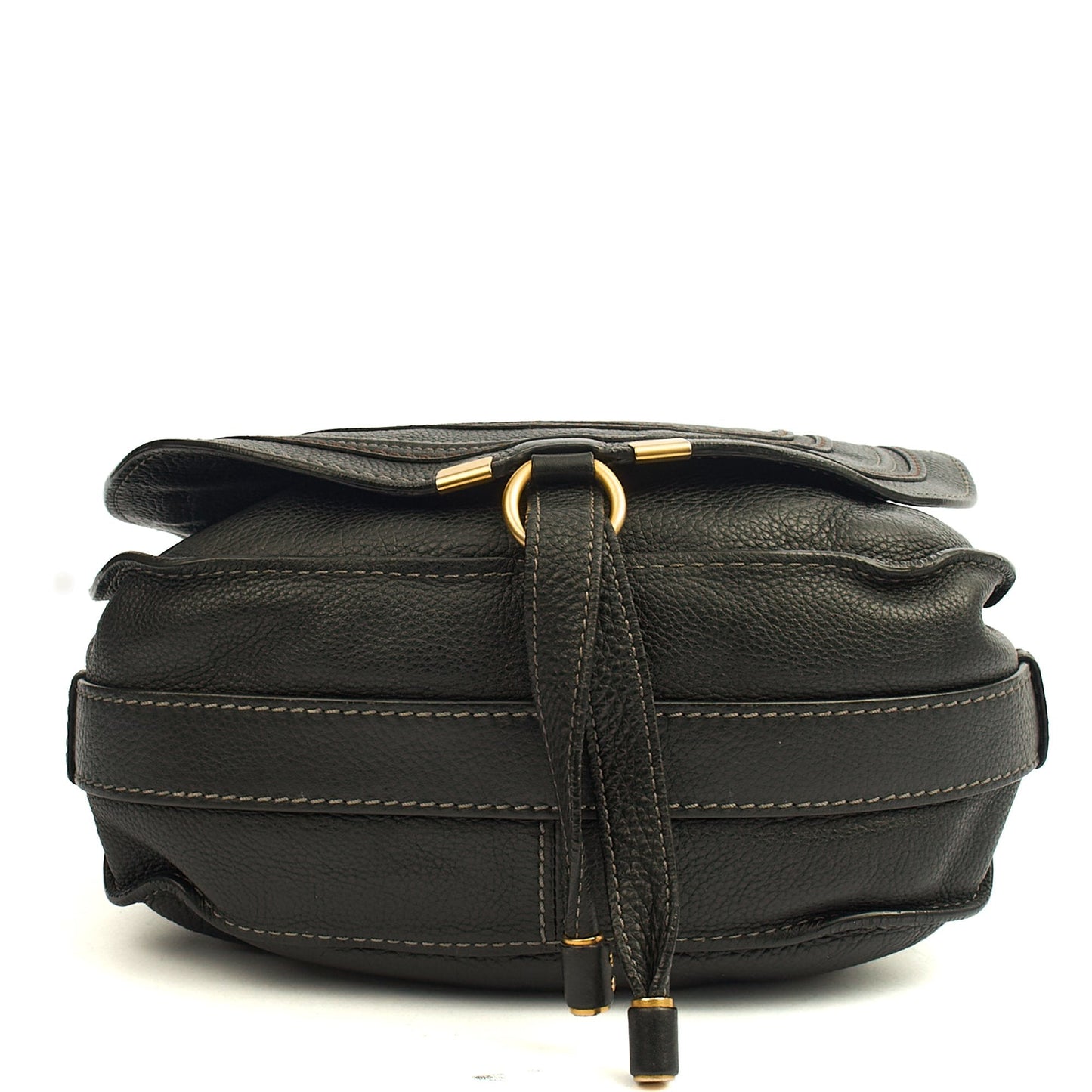 Chloe Cross Body Marcie Satchel in Black, Calfskin Leather — Top View