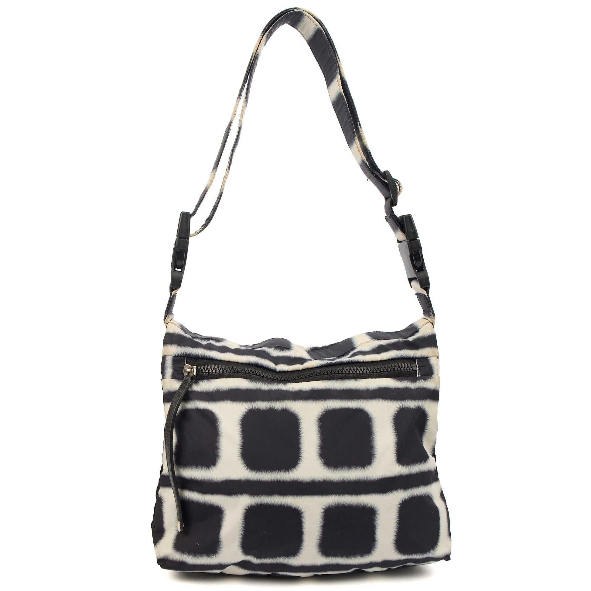 Chanel Shoulder Bag Round Messenger Bag  in Black, Fabric — Detail View