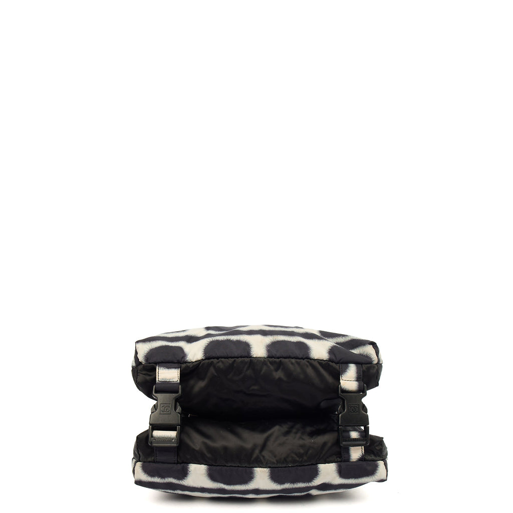 Chanel Shoulder Bag Round Messenger Bag  in Black, Fabric — Lifestyle View