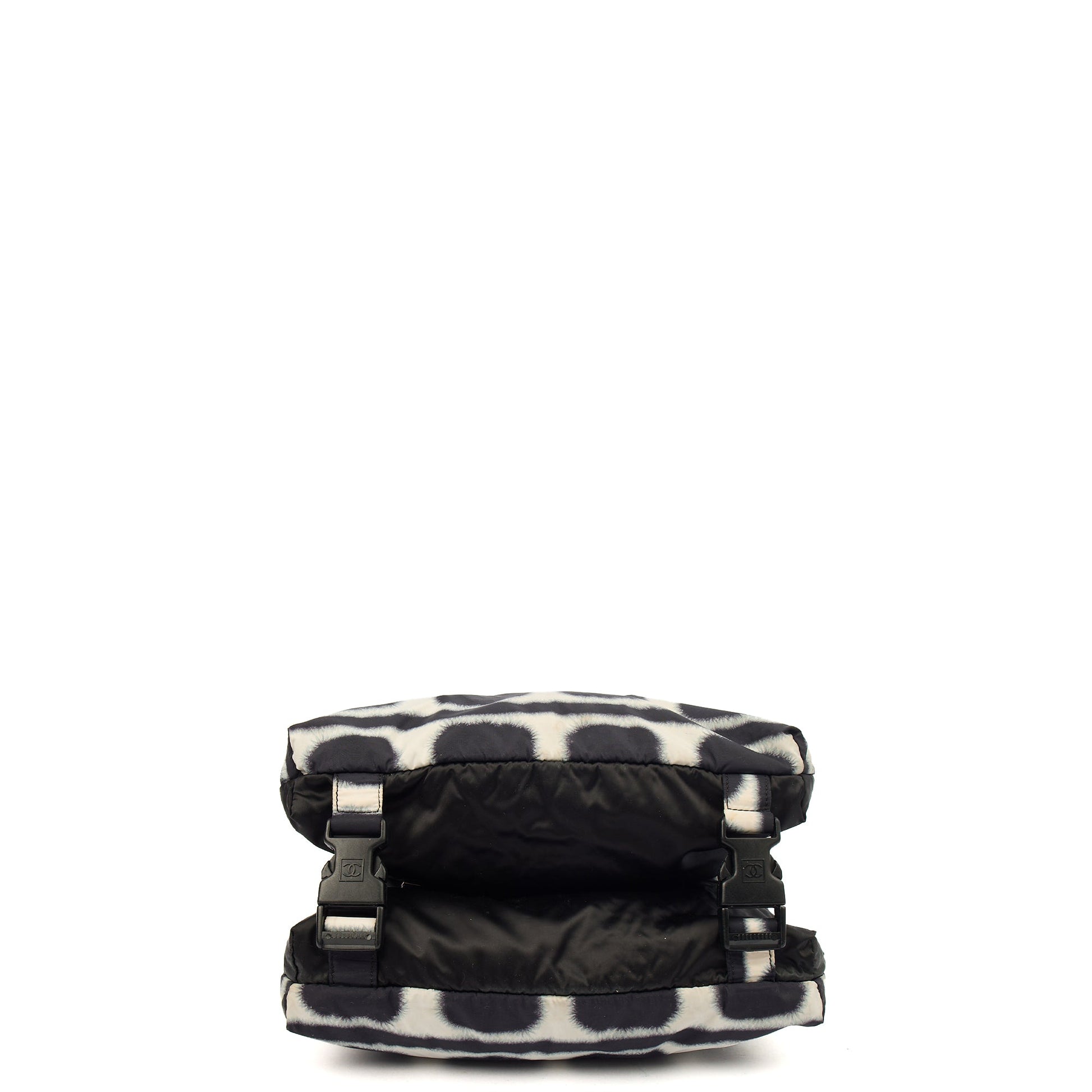 Chanel Shoulder Bag Round Messenger Bag  in Black, Fabric — Lifestyle View