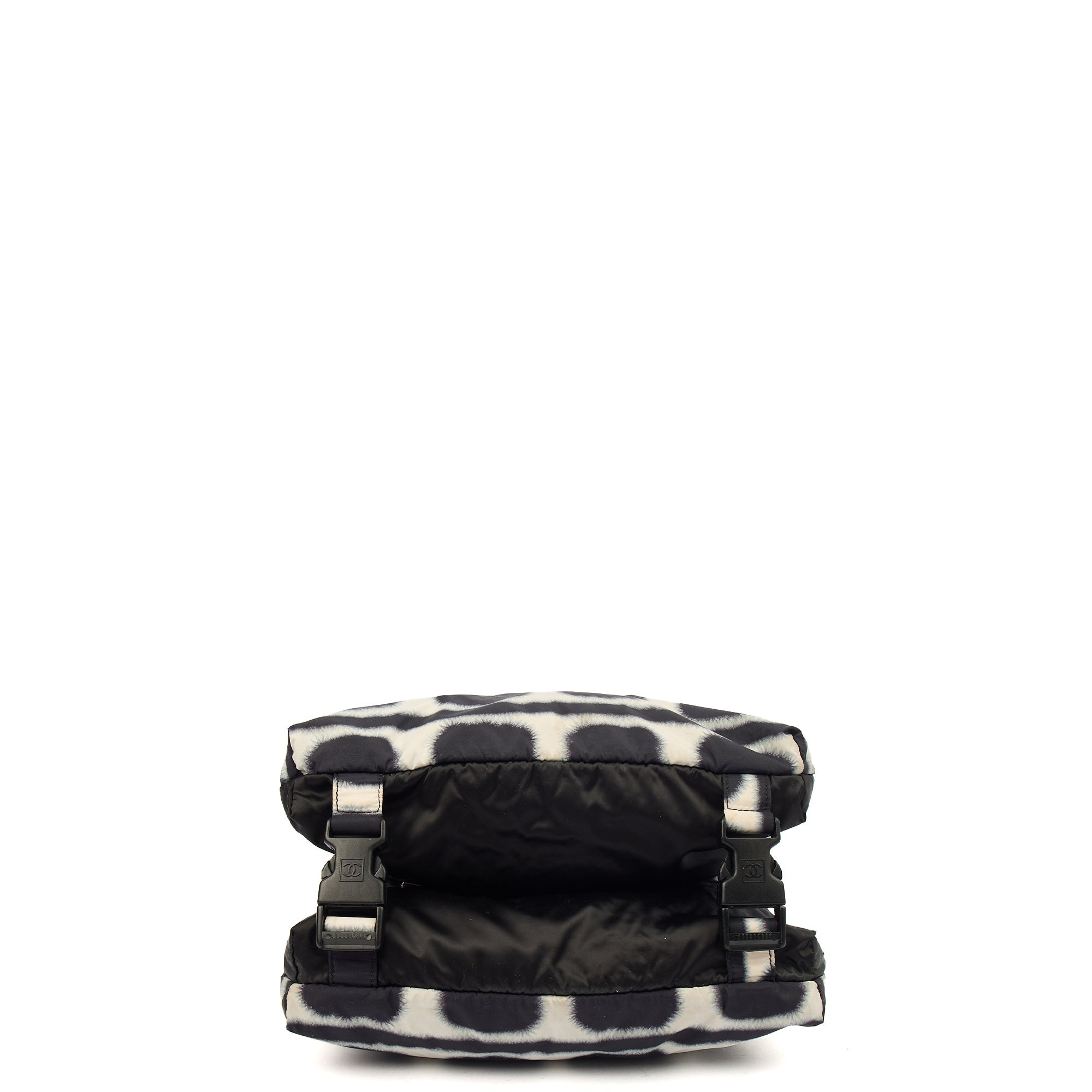 Chanel Shoulder Bag Round Messenger Bag  in Black, Fabric — Lifestyle View