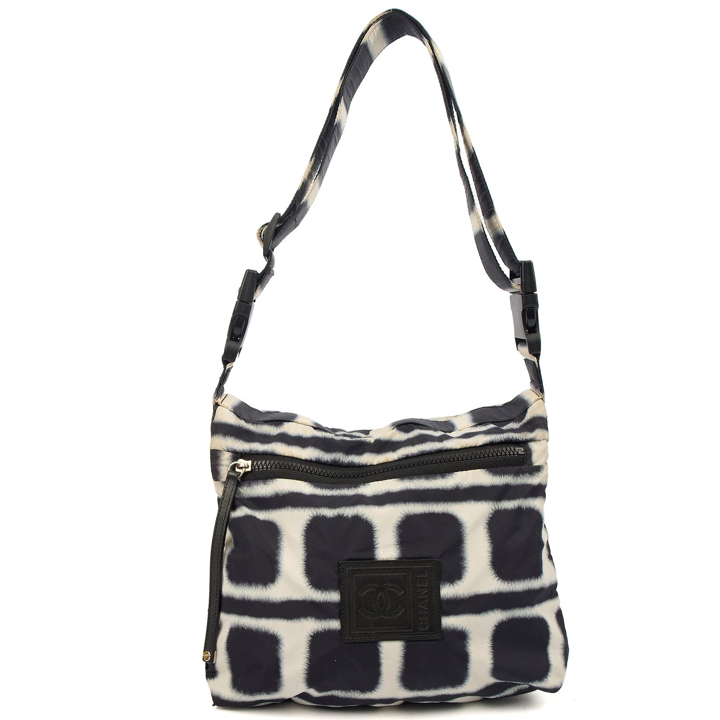 Chanel Shoulder Bag Round Messenger Bag  in Black, Fabric — Back View