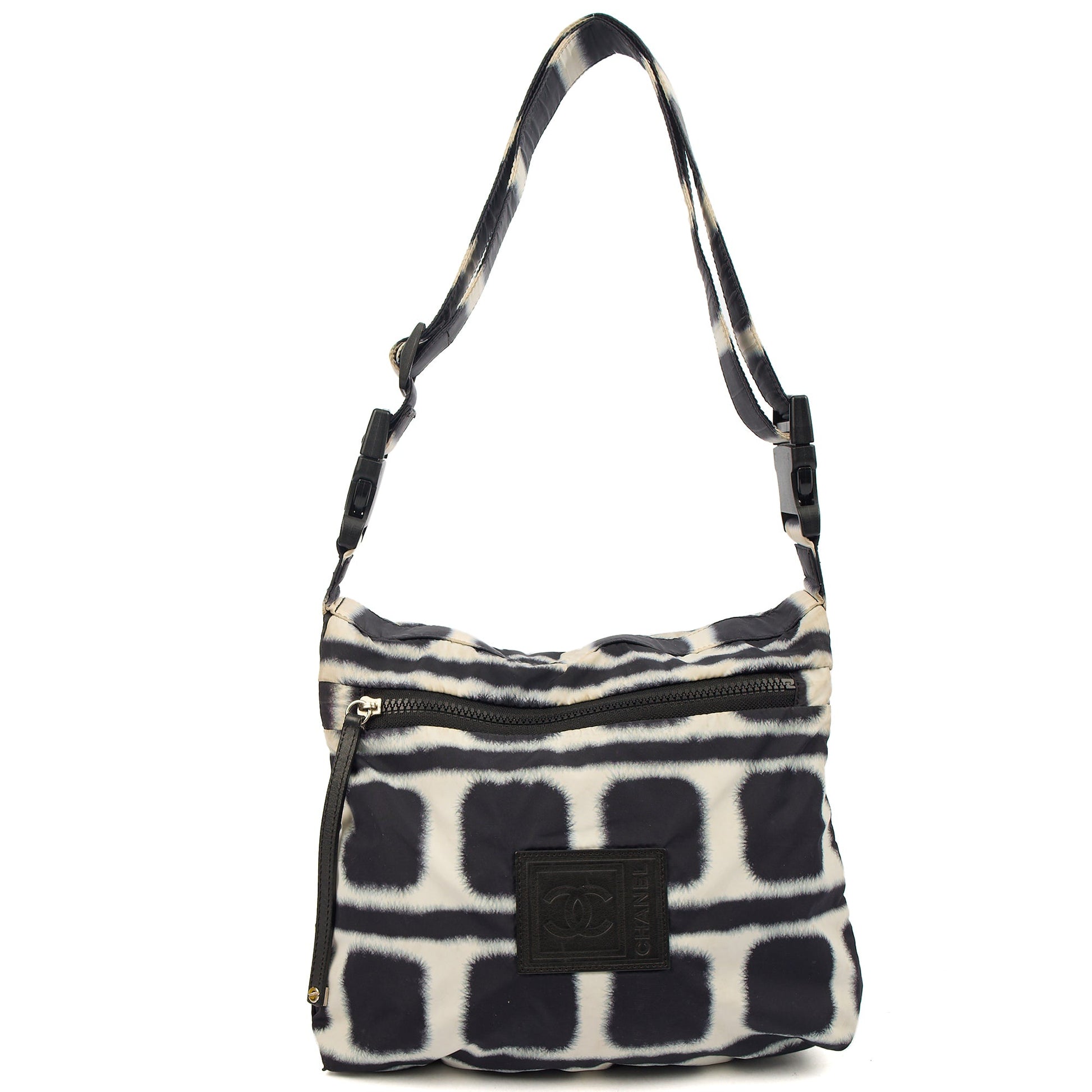 Chanel Shoulder Bag Round Messenger Bag  in Black, Fabric — Back View