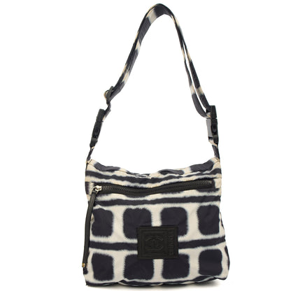 Chanel Shoulder Bag Round Messenger Bag  in Black, Fabric — Back View