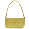 Mulberry Shoulder Bag Vintage Shoulder Bag in Green, Exotic Effect Leather — Front View