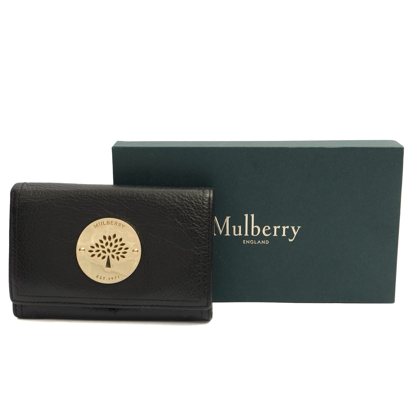 Mulberry Wallet Wallet in Black, Calfskin Leather — Detail View